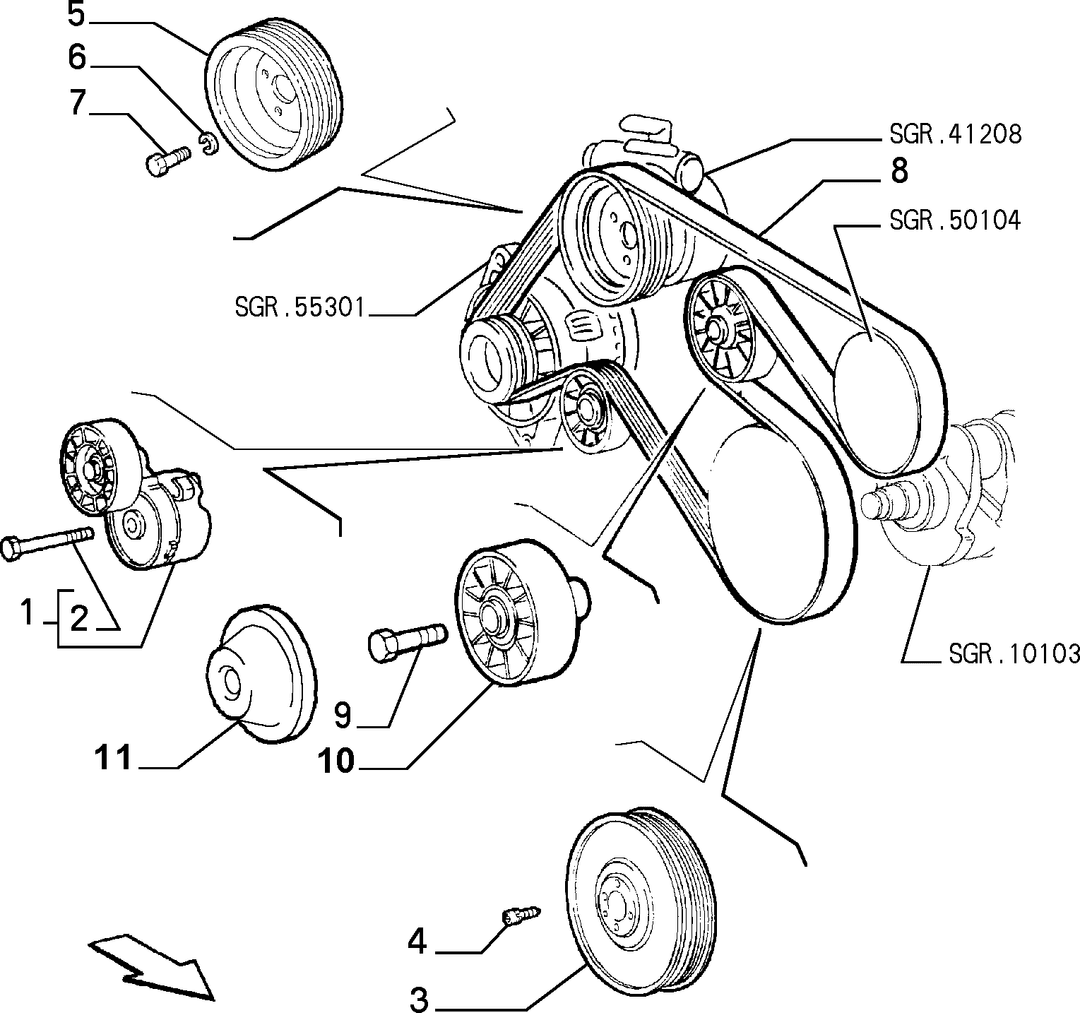 VARIOUS CONTROLS (BELTS AND PULLEYS) 7