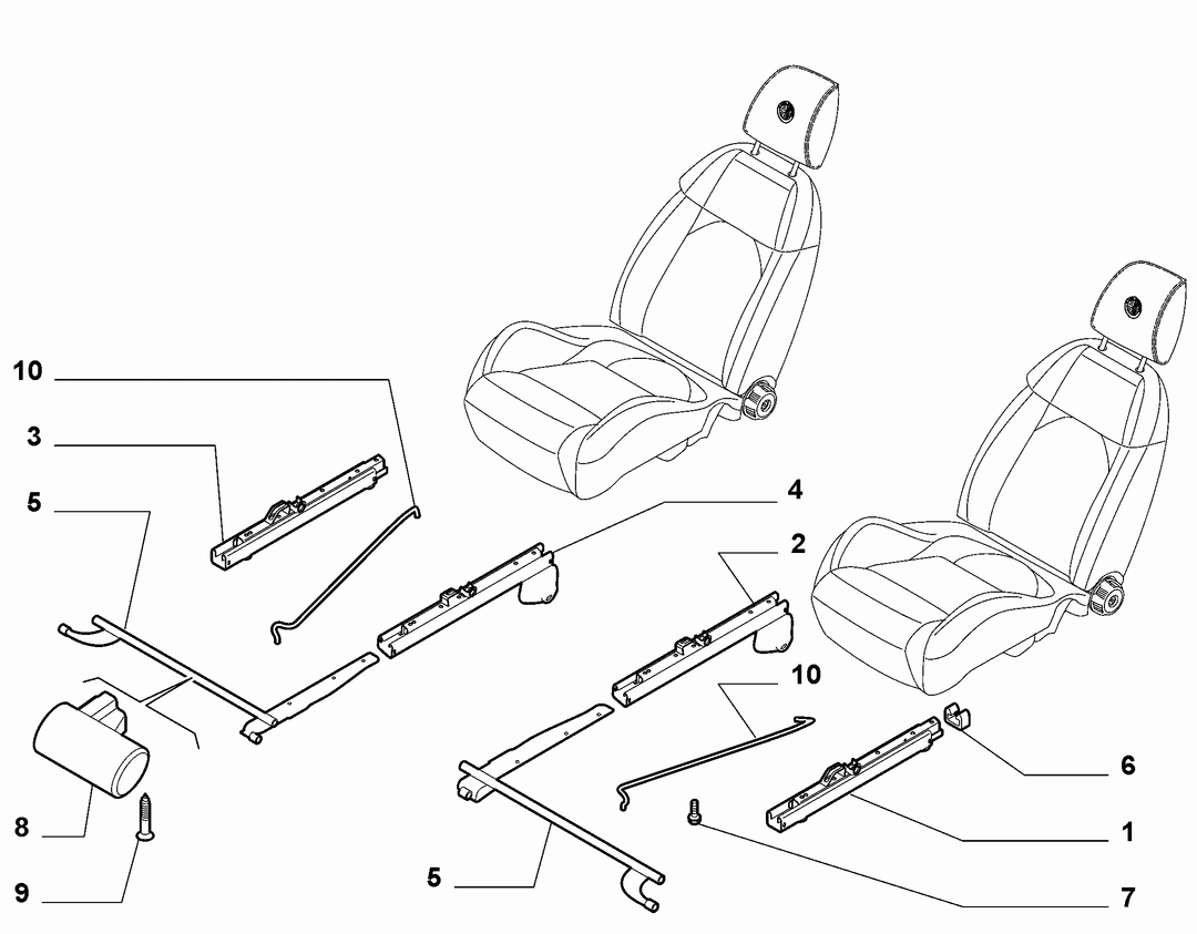 FRONT SEAT RAILS 1