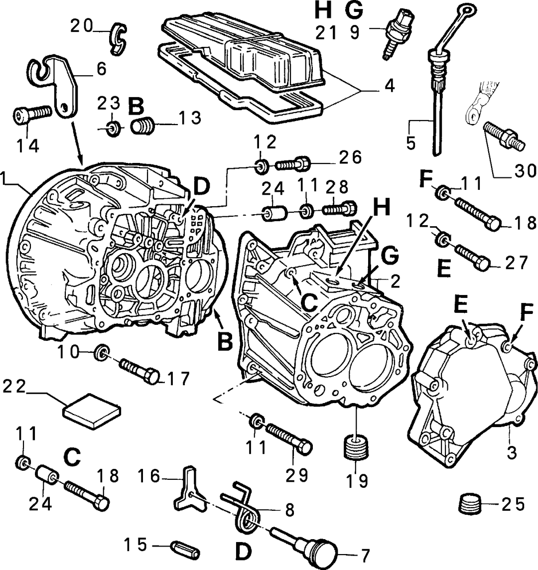 TRANSMISSION AND DIFFERENTIAL UNIT, CASING AND COVERS  1
