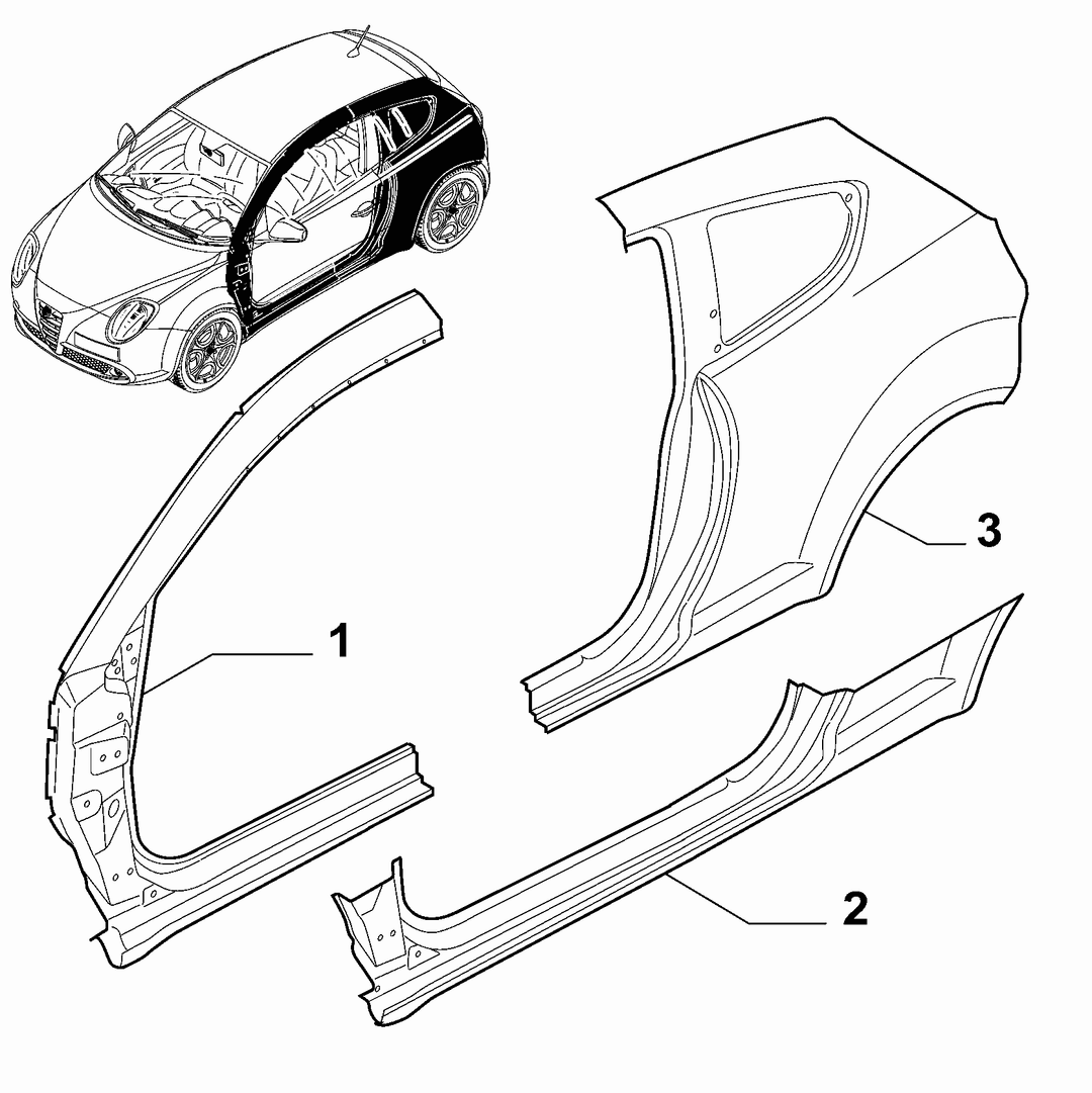 BODYSHELL, PANELS (CENTRAL PART)  2