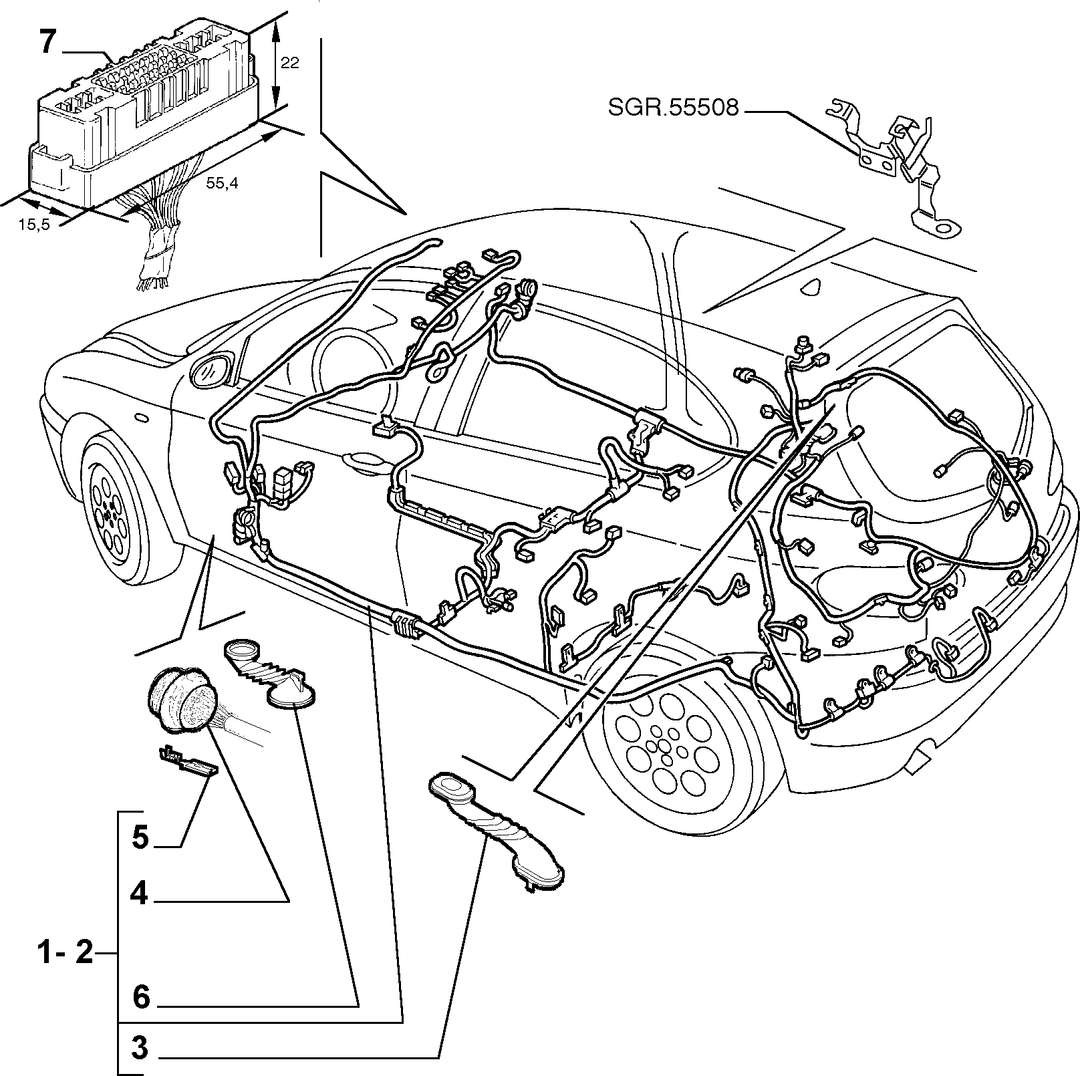 CABLE HARNESS (REAR SEAT) 1