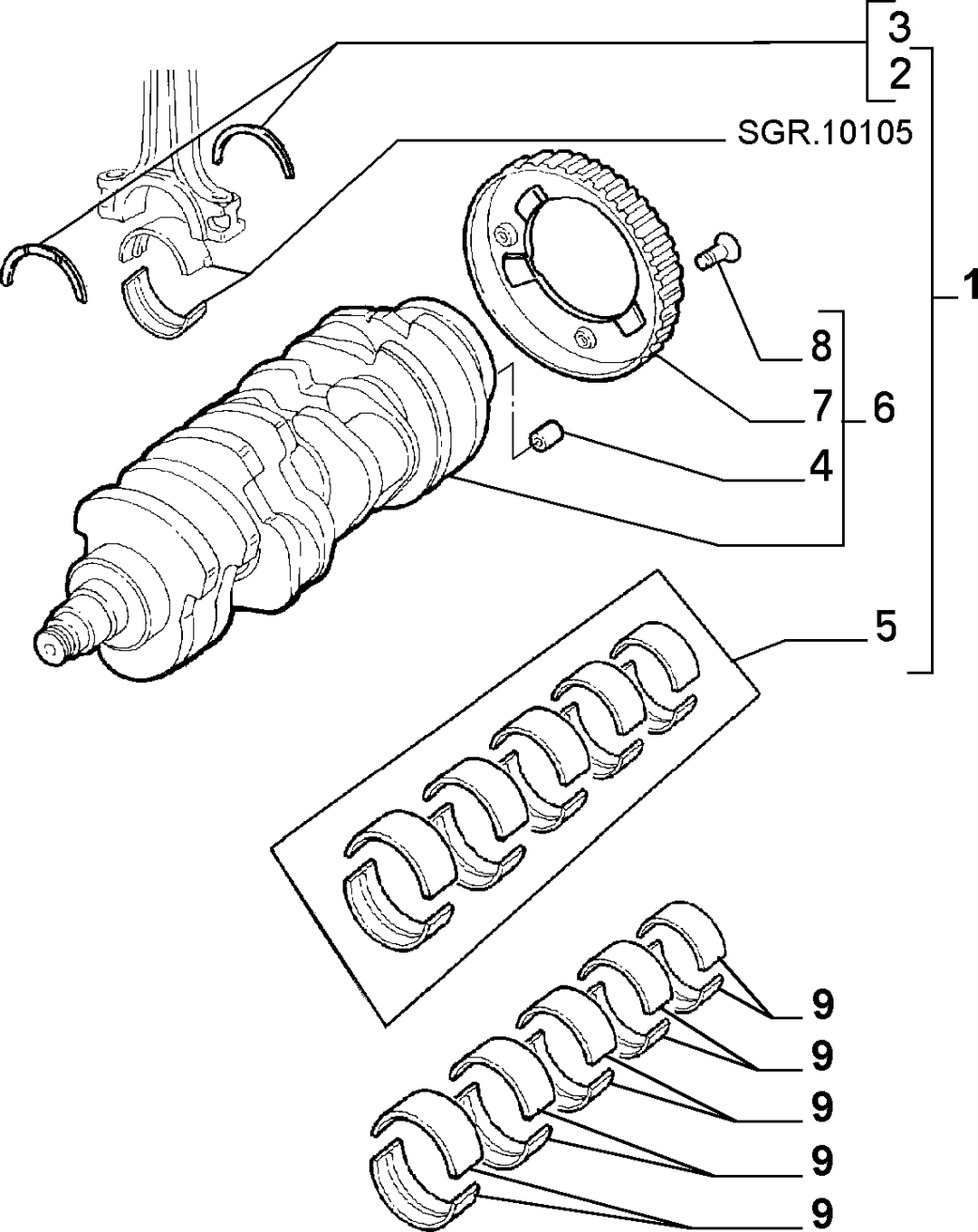 CRANKSHAFT AND FLYWHEEL 7