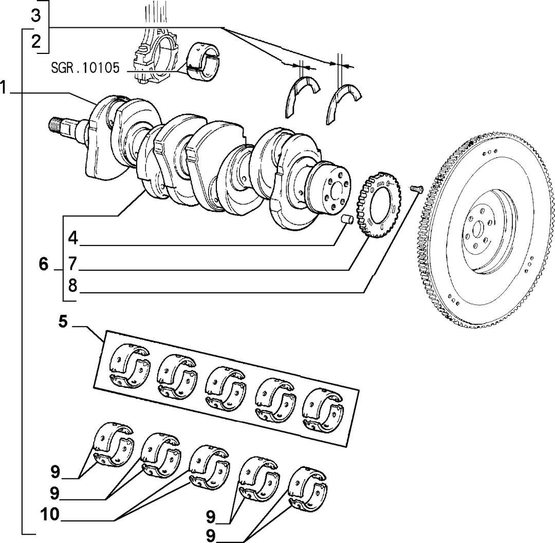 CRANKSHAFT AND FLYWHEEL 1