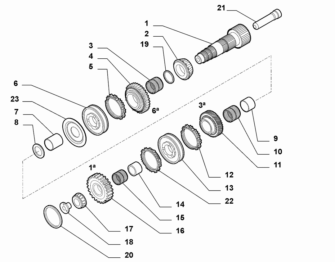 LOWER SECONDARY SHAFT AND GEAR LEAD