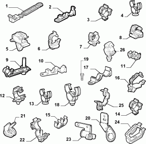 CABLE SET FIXINGS 