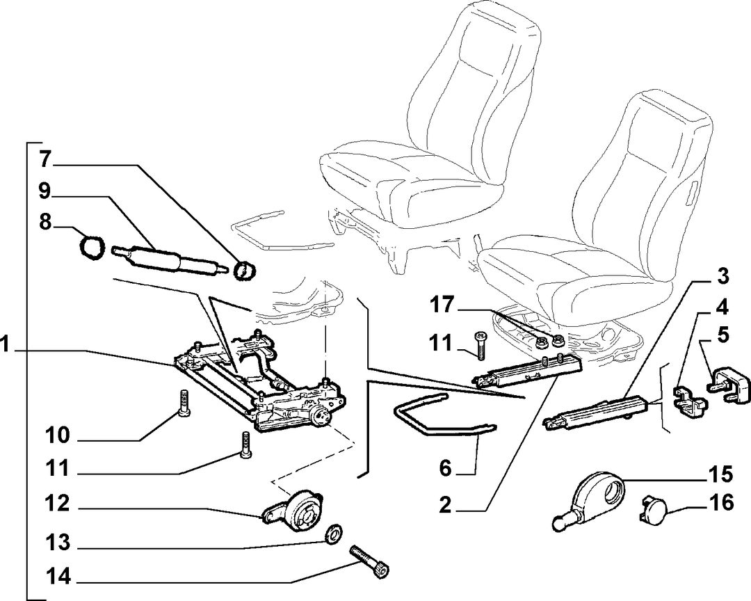 FRONT SEAT RAILS  2