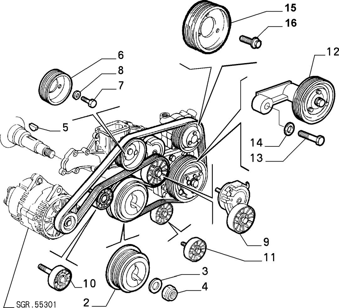 VARIOUS CONTROLS (BELTS AND PULLEYS) 6