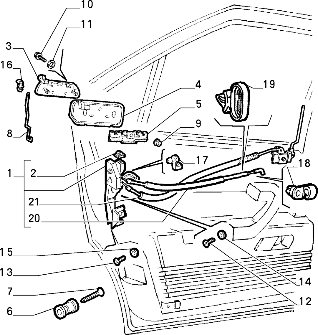 LOCKS AND CONTROLS FOR REAR SIDE DOOR 