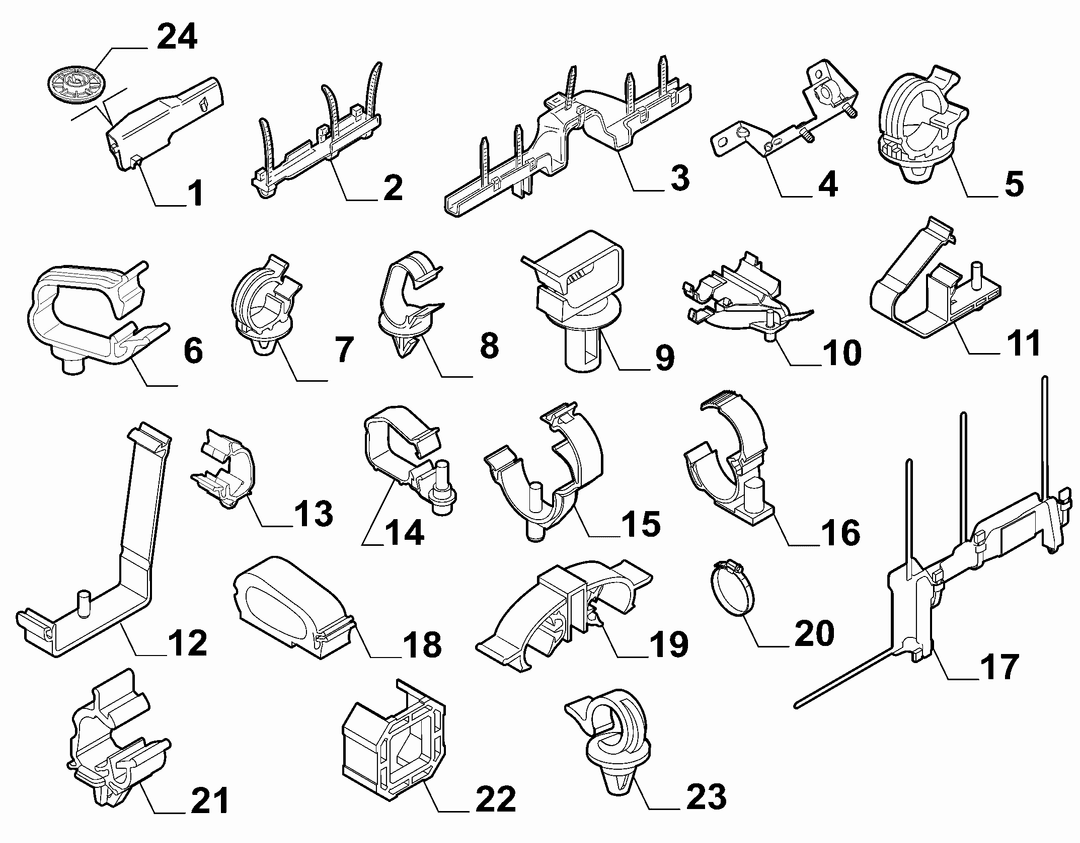 PASSENGER COMPARTMENT AND REAR CABLE SET FASTENERS