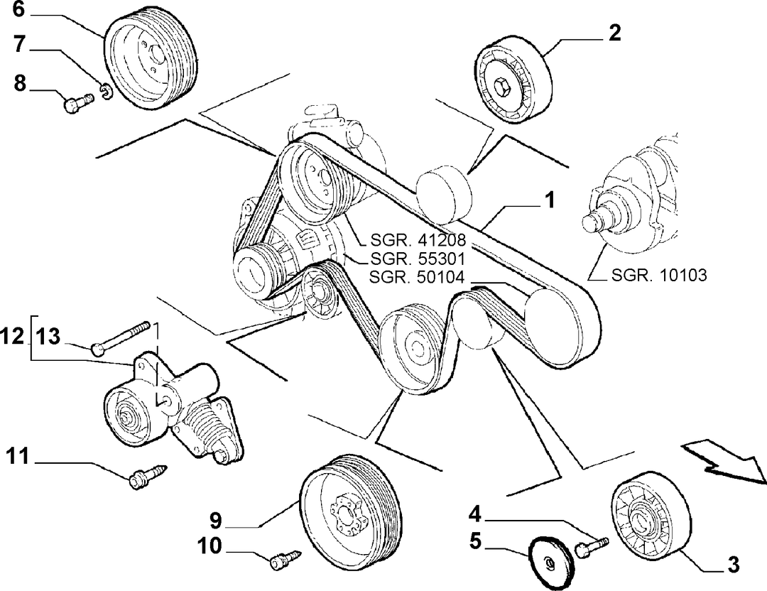 VARIOUS CONTROLS (BELTS AND PULLEYS) 9