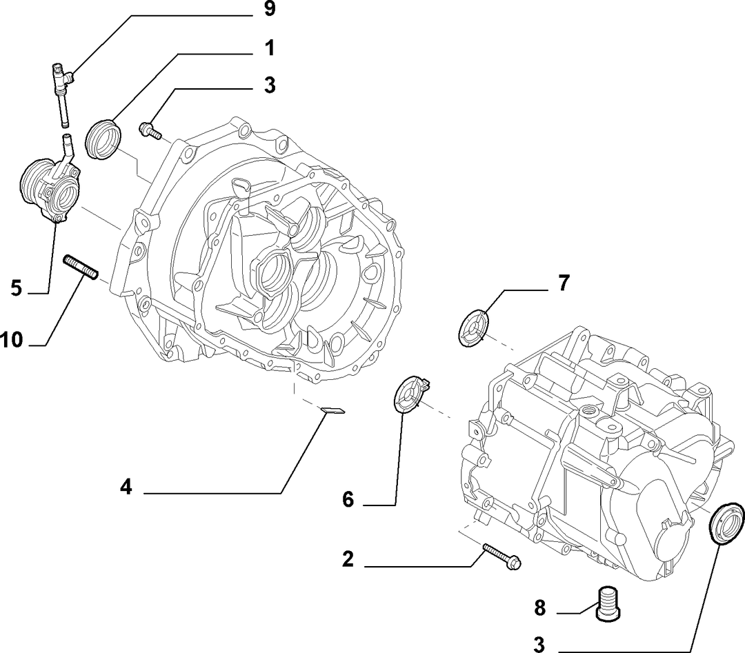 TRANSMISSION AND DIFFERENTIAL UNIT, CASING AND COVERS 10