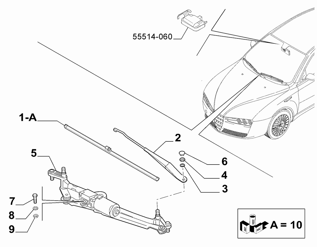 WIPERS - ARM, BRUSHES AND MOTOR