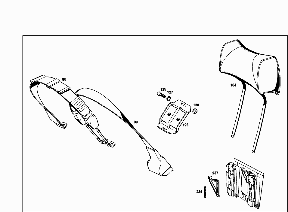 Seat accessories 2 – Mercedes 8 W114 W115 115.117 (240 D USA