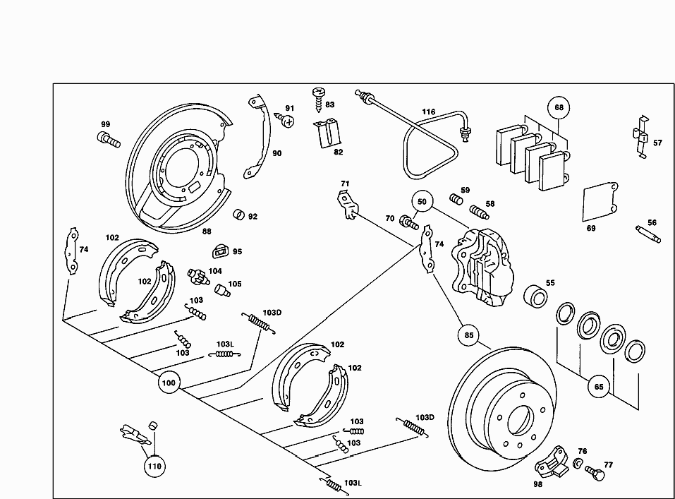 Brakes – Mercedes 8 W114 W115 114.060 (280 USA) | PartsBible.com
